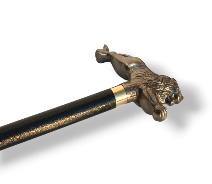 Classic Walking Stick, Lion Shape Walking Cane, Handmade Metal Stick, Metal Walking Cane for Elder.