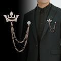 Crown Brooch For Men For Shirt Jacket Coat Wedding Party Jewellery Gift. 