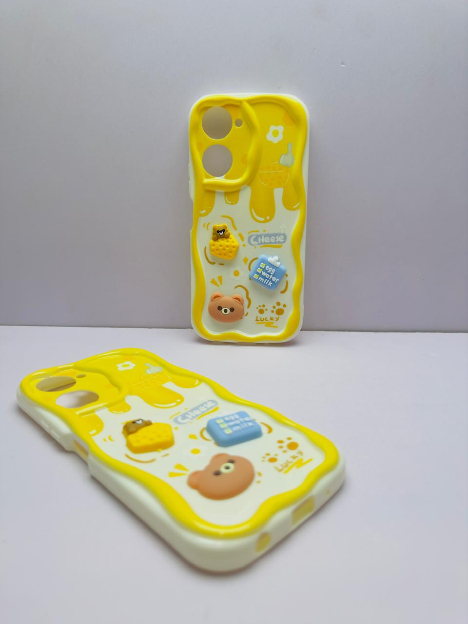 Lahore Mobile Case for Vivo Y18 Back Cover Colorful Wavy Phone Cases - Luxerey Back Cover - Creative Lovely 3D Doll -Girls Back Cover 6