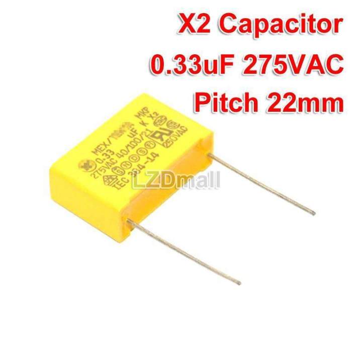 【FOOT SOFA】2pcs 0.33uF 275VAC X2 Capacitor 330nF 334K 275V Polypropylene Film Capacitor Pitch 15mm 22mm