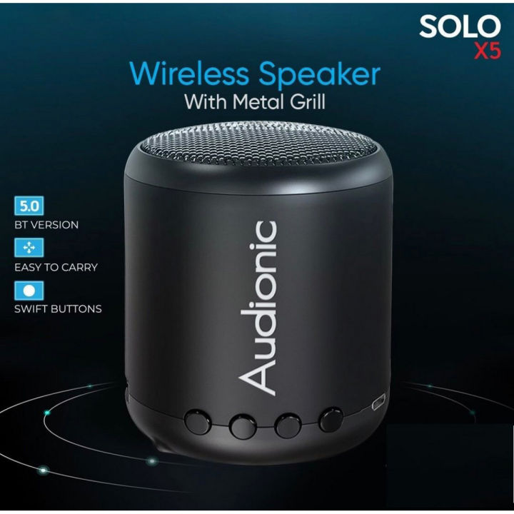 Audionic SOLO X5 Portable Wireless Rechargeable HIFI Sound Speaker