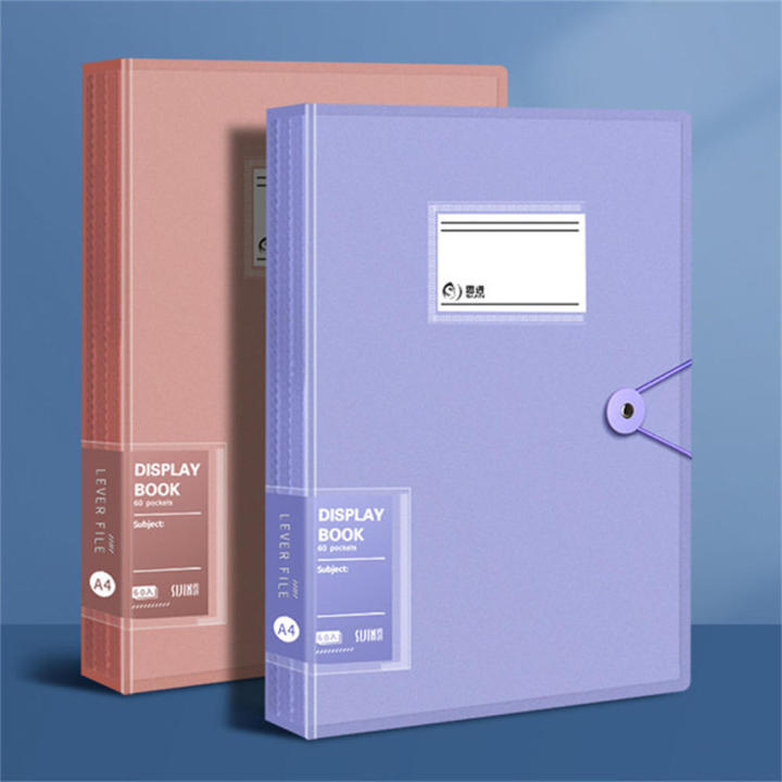 A4 File Folder Display Book 30Pages Transparent Insert Paper Document Organizer Bag Office School Supplies Stationery