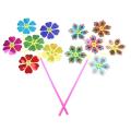 Kids 6 petals Plastic Flower Windmill Toy Outdoor Toys For Children Wind Spinner. 