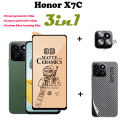 For Honor X7C Tempered Glass Full Cover Screen Protector For X7C Honor Huawei Matte Ceramic film and Lens Film Back film. 