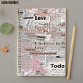 Love Aesthetic - A4 Spiral Notebook with Plastic Sheet. 