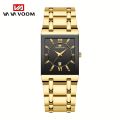 VA VA VOOM Men's Watch, Fashion Stainless Steel 3ATM Waterproof Calendar Square Quartz Wristwatch, Ideal choice for Gifts. 