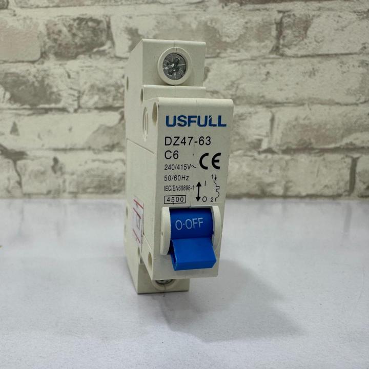 USFULL 1 Pole 6 Ampere AC Breaker with Short-circuit Protection for Electrical System