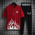 New trendy fired printed black & white premium quality tracksuit for men and boys. 