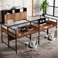 Two-Person Desk, Office Computer Desk Workstation Desk with Privacy Panel. 