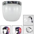 Universal Motorcycle Helmet Bubble Visor with 3 Button Snap-On Openable Bracket, 7 colors Available. 