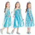 Princess Frozen Costume for Girls Long Sleeve Elsa Costume Kids. 