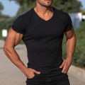 Men T-shirt Simple Whorl Texture Summer Top. 