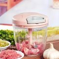 Multifunction Kitchen Food chopper Machine onion chopper Hand Pull Speedy Chopper Turbo Cutter Nicer Dicer Plus Garlic Press small meat Shredders Grinder Mincer Mixer Blender can cut fruits/vegetables/nuts/herbs/onions/garlic/chili /900ML/500ML/200ML. 