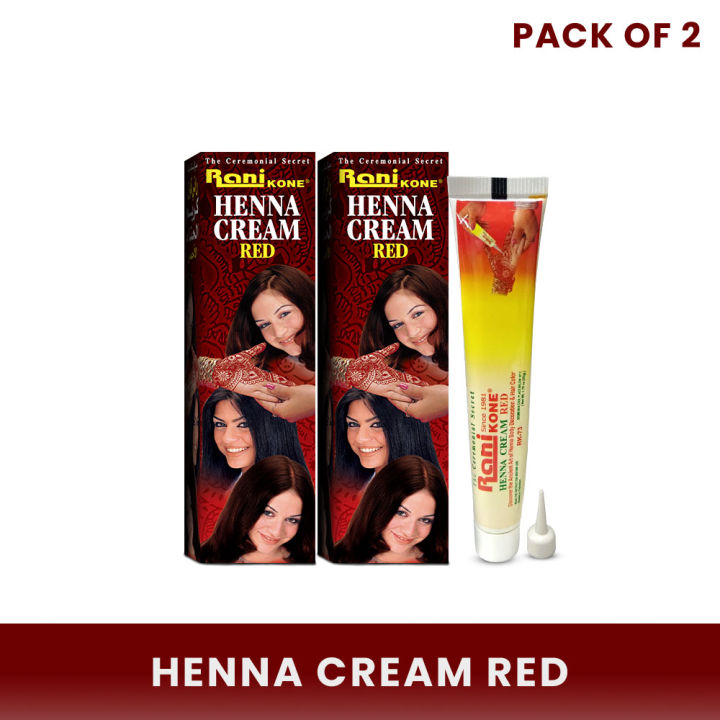 Rani Kone Henna Cream RK-73 Mehndi (Red) For Hair & Body 50Gm Tube (Pack of 2)