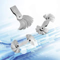 Stainless Steel Radius Gauge, Portable Concave Convex External Internal Arc Measuring Tool Radius Fillet Gauge Set(5Pcs) - Silver. 