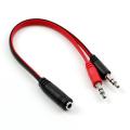 3.5mm Female to Dual Male Audio Y Splitter Cable - Single Pin Headphones Connect With PC (Daraz Like New). 