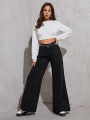Highwaist Black Wide Leg Denim Jeans for Women - Stylish, Comfortable, Flattering Fit. 