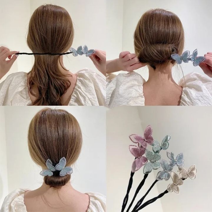 Korean Style Butterfly Flower Bun Maker - Lazy Hair Curlers Styling Accessories