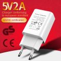 5V 2A EU Plug Adapter USB Wall Charger for Samsung iphone Xiaomi Mobile Phone Charger for ipad Universal Travel AC Power Charger. 