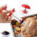 BBQ Meat Flavor Injector, Plastic Turkey Marinade Seasoning Injector Syringe with Stainless Steel Needle, Barbecue Grilling Sauce Injector Tool for Cooking. 