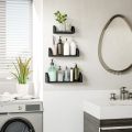 Floating Shelves Wall Mounted, MDF Wood Shelves Wall Bookshelves Set of 3 for Bedroom, Living Room, Bathroom, Kitchen. 