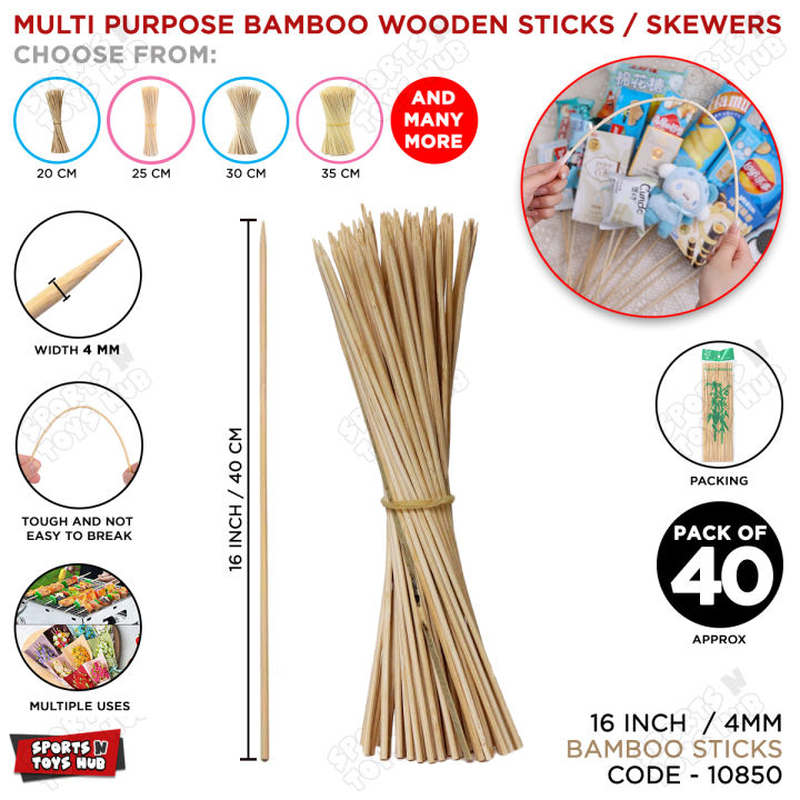 Multi Purpose Bamboo Stick, Skewer Home Fragrance, Flower Bouquet, Money Bouquet, Arts & Craft, Handicrafts, Science Project Construction, Grilling Food For Resturant, Home Dining, BBQ Skewers, Buffet Cupcake Fruit Party Dessert Salad Sticks Party