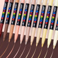 SF 12 Colors Skin Tone Markers Pens Nylon Soft Head Acrylic Markers Waterproof Pen Soft Brush Nib Skin Color Figure Painting School. 