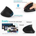 Wireless Ergonomic Mouse, Rechargeable 2.4G Bluetooth Vertical Mouse Switch to 3 Devices Optical Mice with 6 Buttons 3 Adjustable DPI Levels for Laptop, PC, MacBook, Notebook. 
