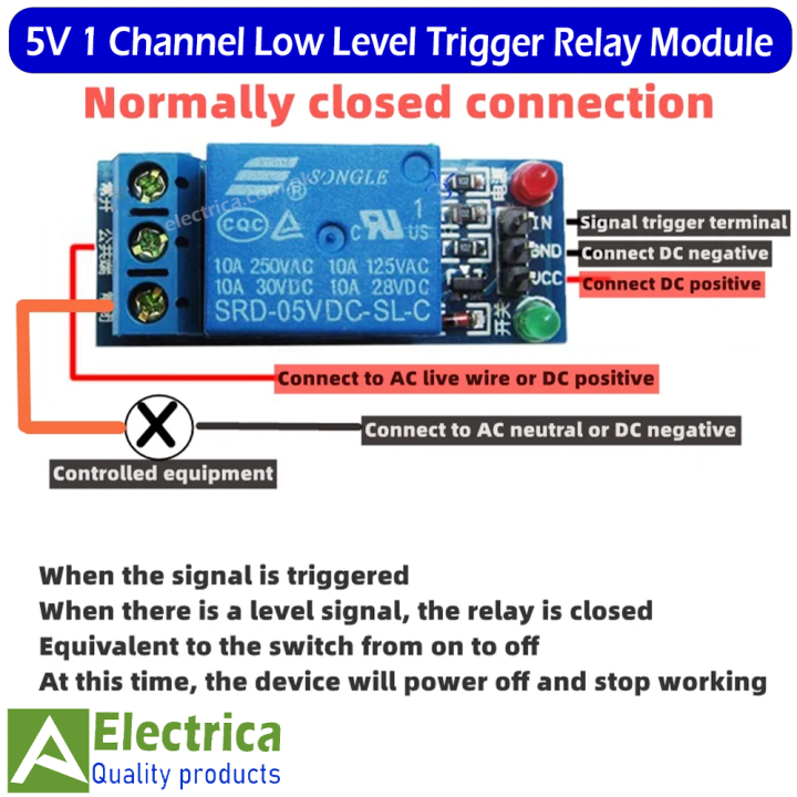 5V%20low%20level%20trigger%20One%201%20Channel%20Relay%20Module%20interface%20Board%20Shield%20For%20PIC%20AVR%20DSP%20ARM%20MCU%20for%20Arduino%20by%20Electrica%20-%20Image%204