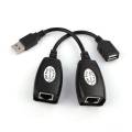 USB RJ45 Extension Adapter Up to 150 FT Length (Black. 
