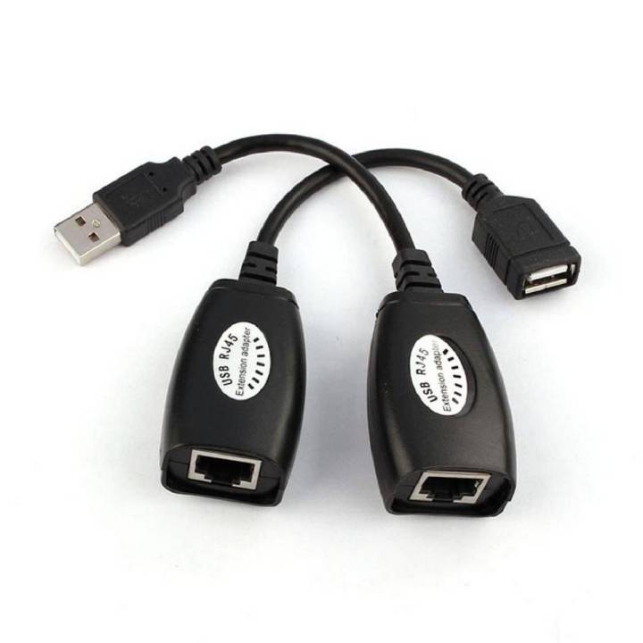 USB RJ45 Extension Adapter Up to 150 FT Length (Black