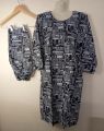 Women's Soft Linen Shirt/Kurtie - News Print Design, Ready to Wear. 