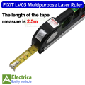 Laser Level Multipurpose Line Laser Leveler Tool Cross Line Lasers With 8FT 2.5M Standard Measure Tape and Metric Rulers by Electrica. 