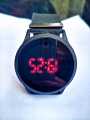 TOUCH SMART BLACK ROUND DILE WATCH-smart watch for boys-smart watch for girls-black watch-black wrist watch-black band-digital watch-watch for men-watches-round dile watch-personality maker- watch for kid-rubber strap watch. 
