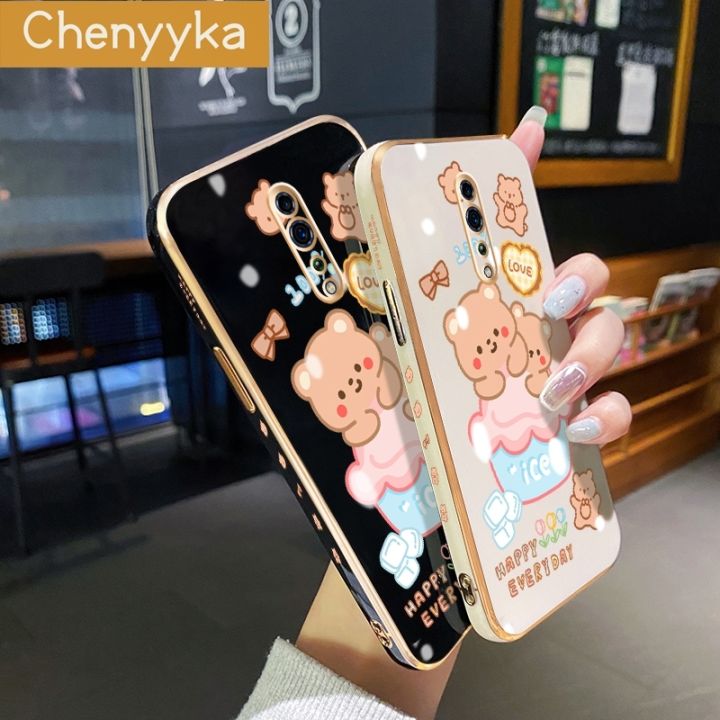 chenyyka%20For%20OPPO%20Reno%20Z%20Case%20Plating%20Side%20Edge%20Square%20New%20Design%20Phone%20Cases%20Clear%20Bear%20Pattern%20Silicone%20Casing%20Full%20Back%20Cover%20Camera%20Protect%20Shockproof%20Softcase%20-%20Image%202