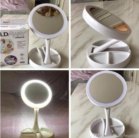 360 Degree Rotation LED Make Up Mirror - Double Sided Makeup Mirror