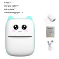 Portable thermal printer mini cat print photo pocket thermal label printer 58mm printing wireless Bluetooth Android iOS printers. 