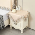 Laminated bedside table cover cloth European lace bedroom fabric small tablecloth bedside table cover square towel printer dust cover. 