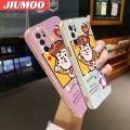 JIUMOO For OPPO A16 OPPO A16s Case Cartoon Cute Toy Story Side Design Luxury Plating Phone Case Square Edge Pattern Liquid Silicone Casing Full Cover Camera Soft Protection Cases. 