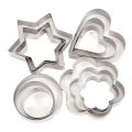 Stainless Steel  Baking Mould Tool Best for Cokies, Biscuit Cutter Vegetable, Fruit Cutter, Candle Making, Etc. DIY Mold Available in Star, Heart, Round & Flower Shape Cutter Baking Mould Tools Art# SS-B Cutter-12PcsK&D-0001. 