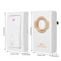 Wireless MP3 Doorbell Set Self-powered Remote Button + Receiver US Plug 100-240V. 