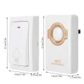 Wireless MP3 Doorbell Set Self-powered Remote Button + Receiver US Plug 100-240V. 
