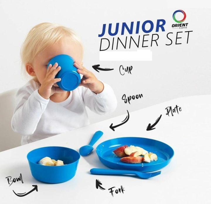 Pack of 5 Colourful Kids Set (Including Plate, Bowl, Glass, Spoon and Fork)