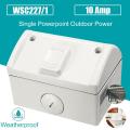 Clipsal Single Weatherproof Powerpoint Outdoor Power Outlet 10 Amp GPO WSC227/1. 