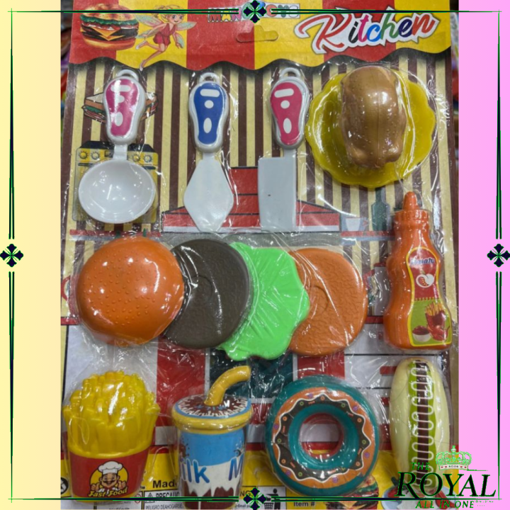 Artificial Food Burger Set Toy For Kids Pretend Play Plastic Toy