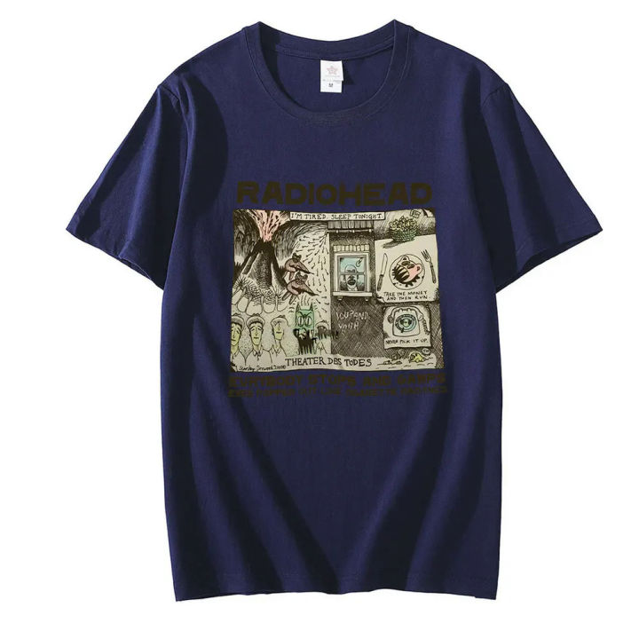 Radiohead T Shirt Men Fashion Summer Cotton T-shirts Kids Hip Hop Tops Arctic Monkeys Tees Women Tops Rock Boy T-Shirts Men