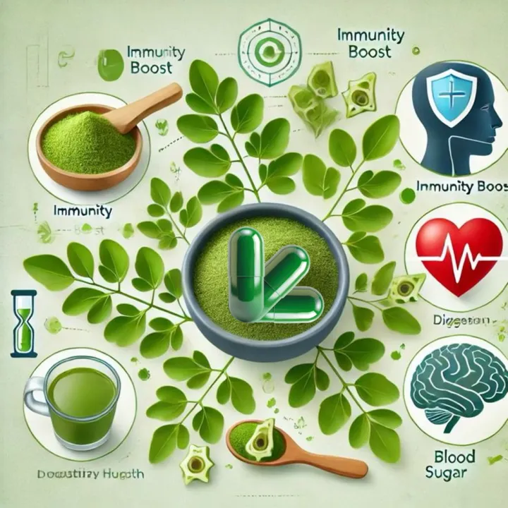 💪 Moringa Capsules for Gym & Fitness | Herbal Moringa Powder & Leaves ...