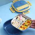 Tedemei original stainless lunch box 2 Grid/Compartments with spoon air tight lunch box. 