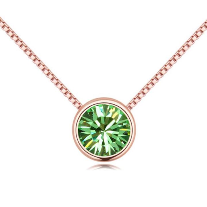 Baffin Mini Round Pendant Necklaces Women Crystals From Swarovski Rose Gold Color Chain Collares Jewelry