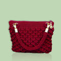 Stylish & Trendy Crocodile Pattern Handmade Crochet Handbag in Purple Color. 